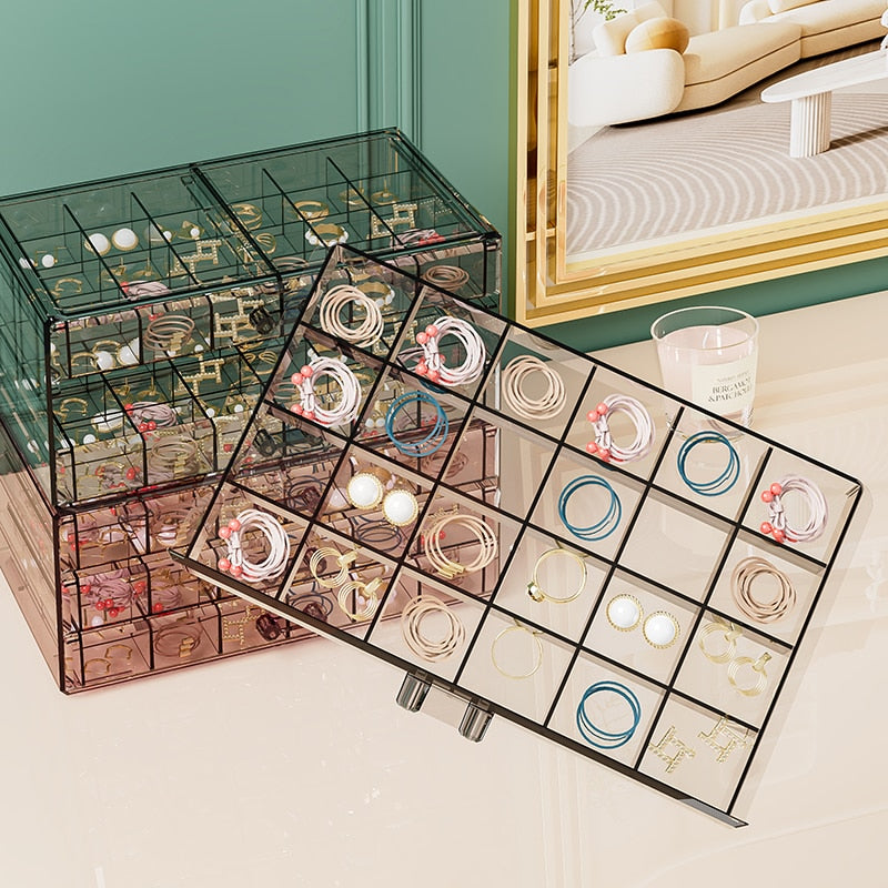 Large capacity, multiple combinations, nail jewelrystorage box, transparent multi-layer nail box, classified drawer, jewelry box