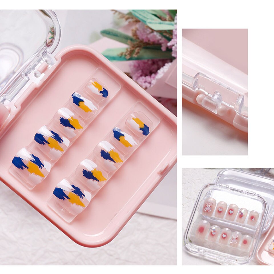 5/10 Pieces Empty Nail Boxes For Packaging Square Shape Box Wholesale Nail Tips Press On Nail Packaging Case Small Business
