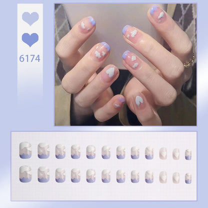 24pcs Lemon Short Wear Tips Nail False Patch Press on Nails Supplies for Professionals Artifical Fake Nails Faux Ongles Uñas