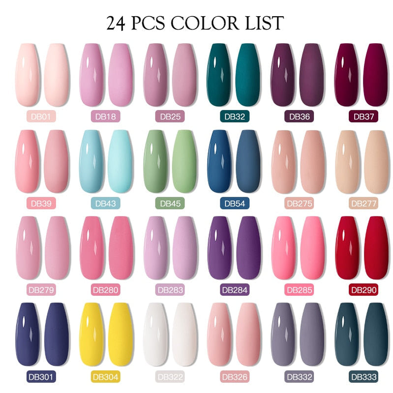 Mtssii 24/25/40/60PCS Gel Nail Polish Set Color Gel Semi Permanent UV Led Varnish Nail Art Design Soak Off Gel Set Nail Gel Set SZH15357