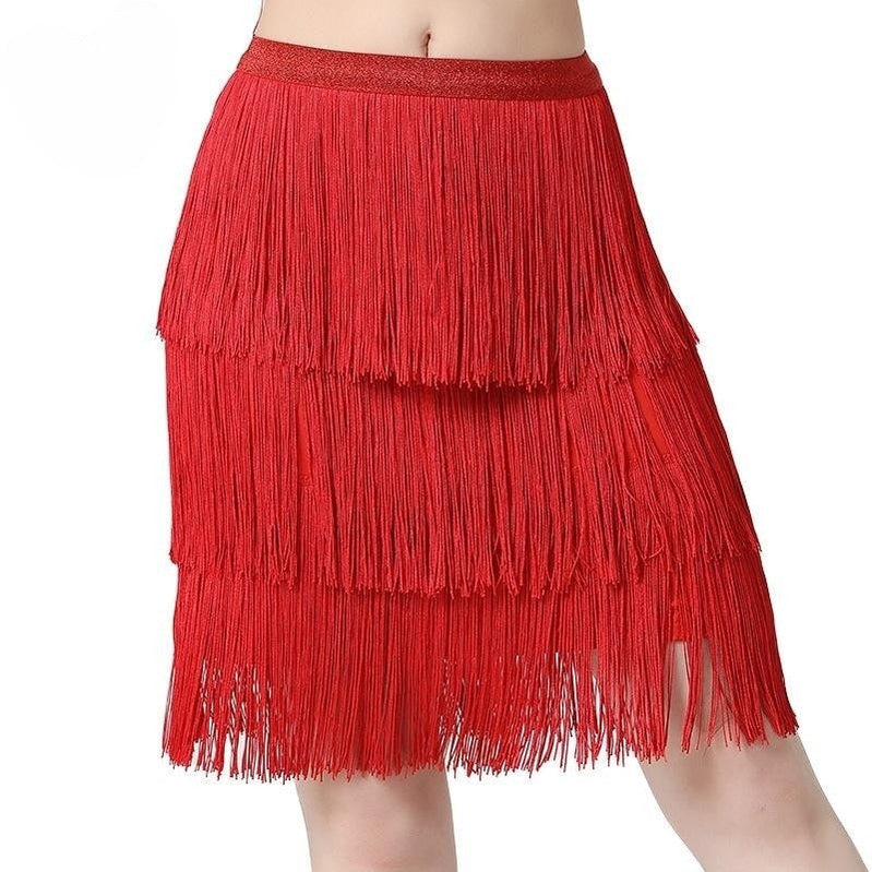 Women white color Dance Clothes Latin Dance Hip Scarf Tassel Skirt Latin Dress Ballroom Samba Fringes Competition Performance