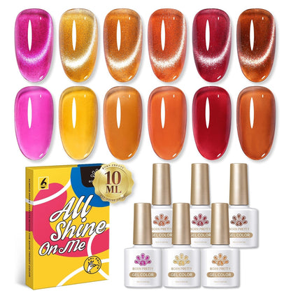BORN PRETTY 10ml Nude Pink Gel 6PCS Nail Polish Set Milky Jelly Pink Transparent Serise Soak Off UV LED Nail Gel Varnish Kit