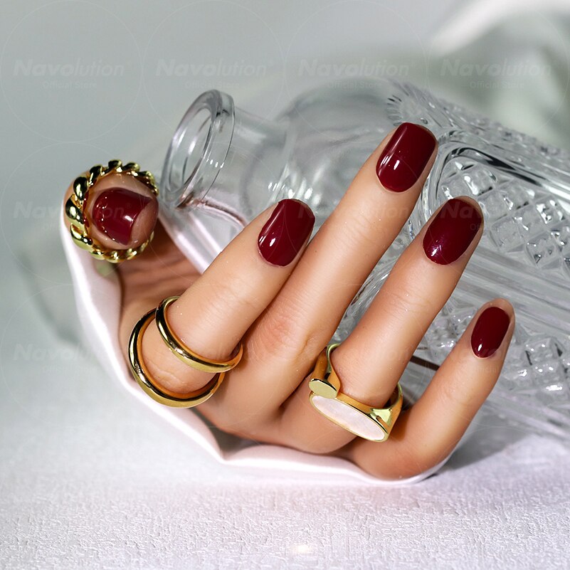 Navolution 24Pcs/Set DIY Manicure Wearable Fake Nails press on Detachable Finished Fingernails Ballet Square Head Almond Short 9